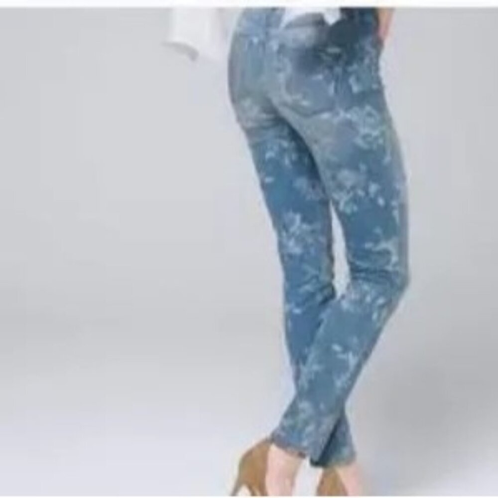 White House Black Market Floral Printed‎ Mid Rise Slim Ankle Jeans SIZE 10
